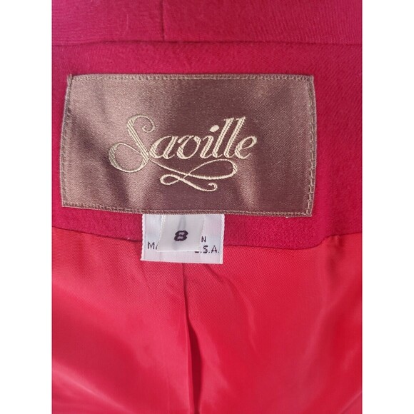 Saville Woolmark Jacket Blazer Red Sz 8 Vintage Lined Single Button Shoulder Pad - Picture 7 of 16